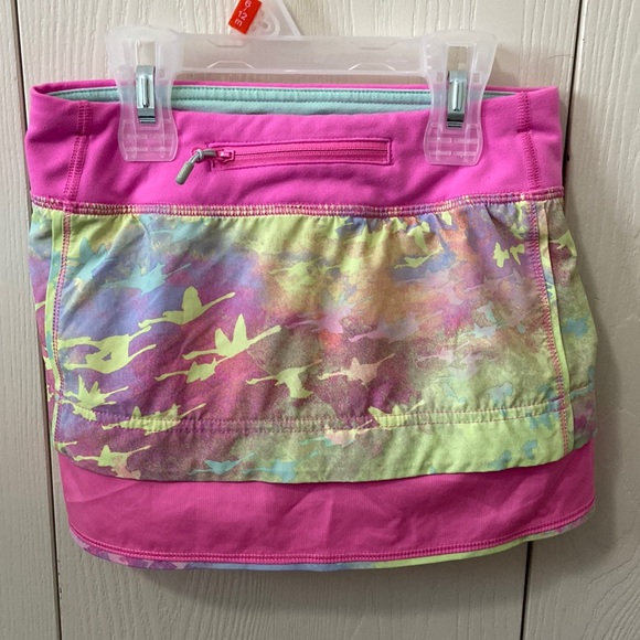Ivivva Pink, Yellow and Blue Bird Patterned Skort - Picture 5 of 6